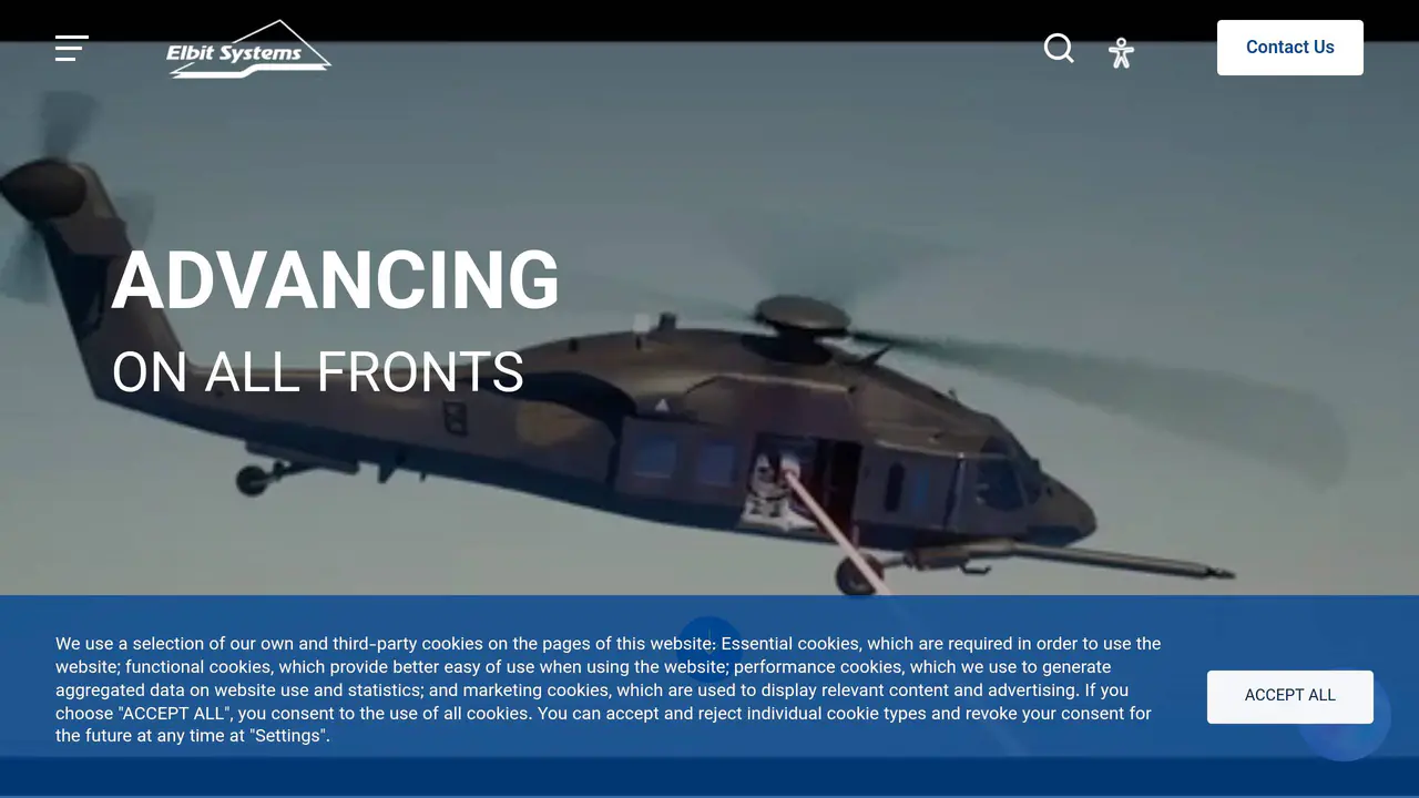 Homepage preview of Elbit Systems, captured Sep 11, 2026