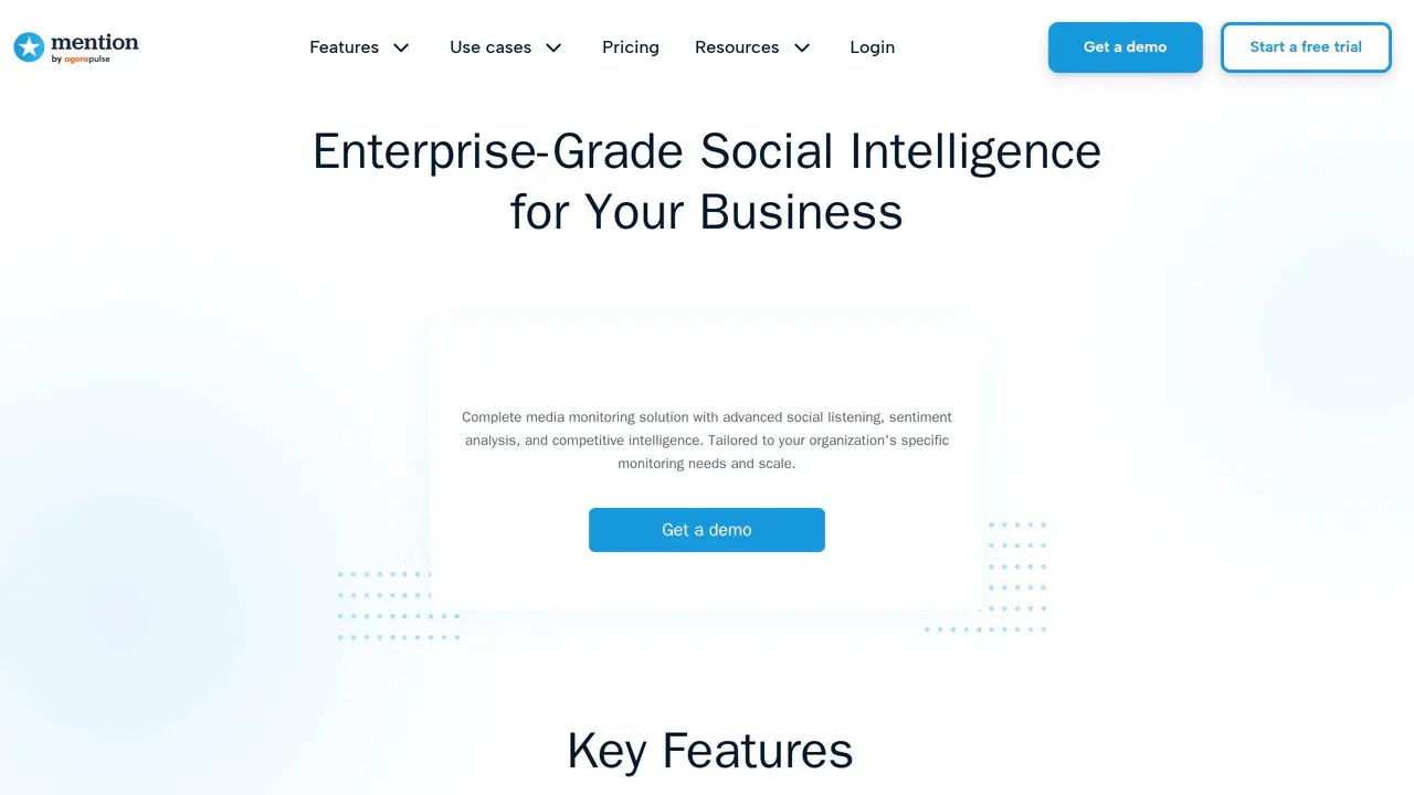 Pricing-page preview of Mention, captured Jul 23, 2026