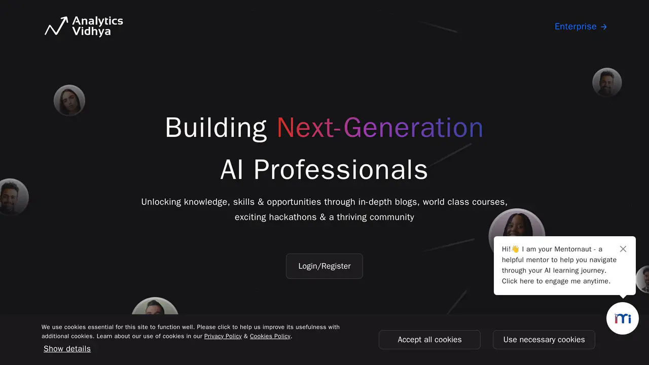 Homepage preview of Analytics Vidhya, captured Aug 7, 2026