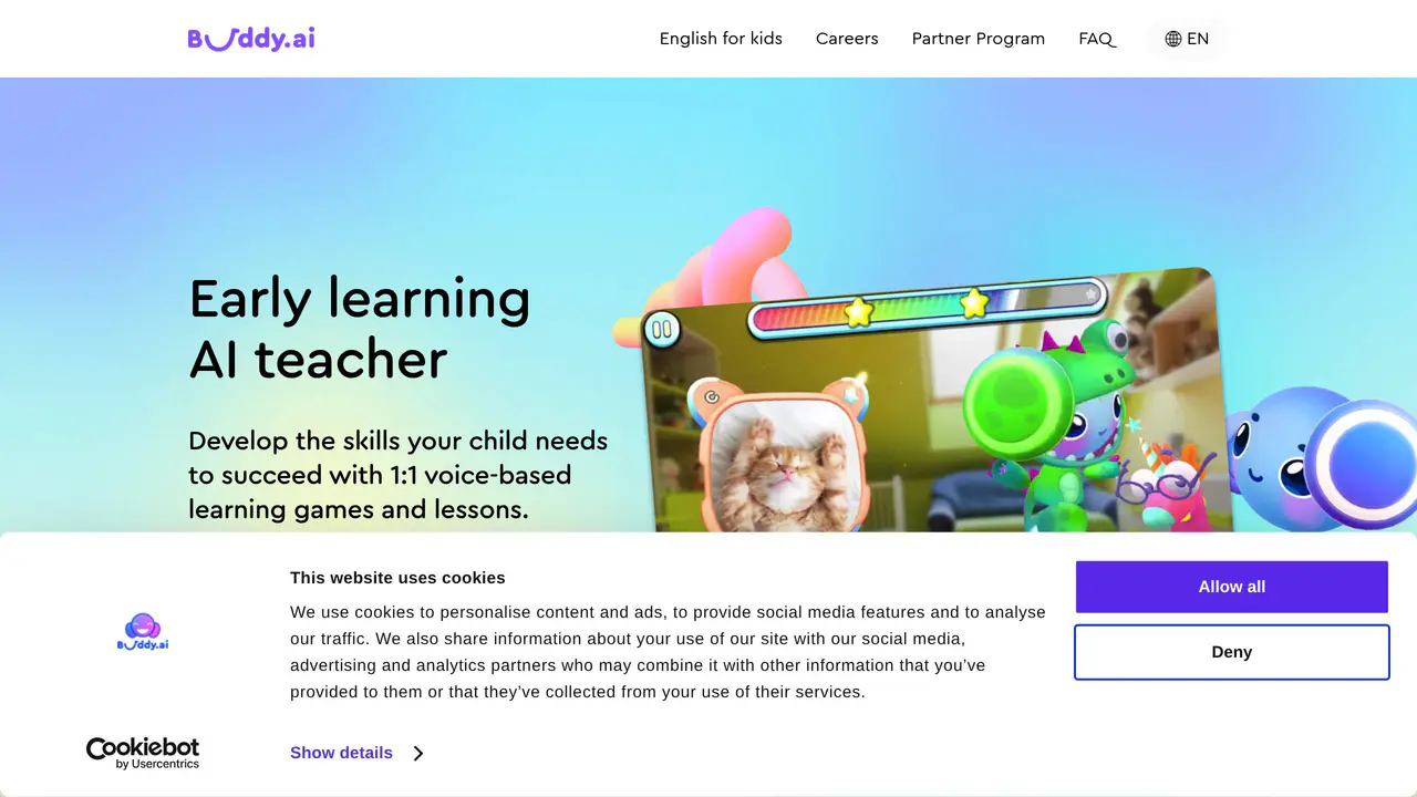 Homepage preview of Buddy.ai, captured Jul 31, 2026