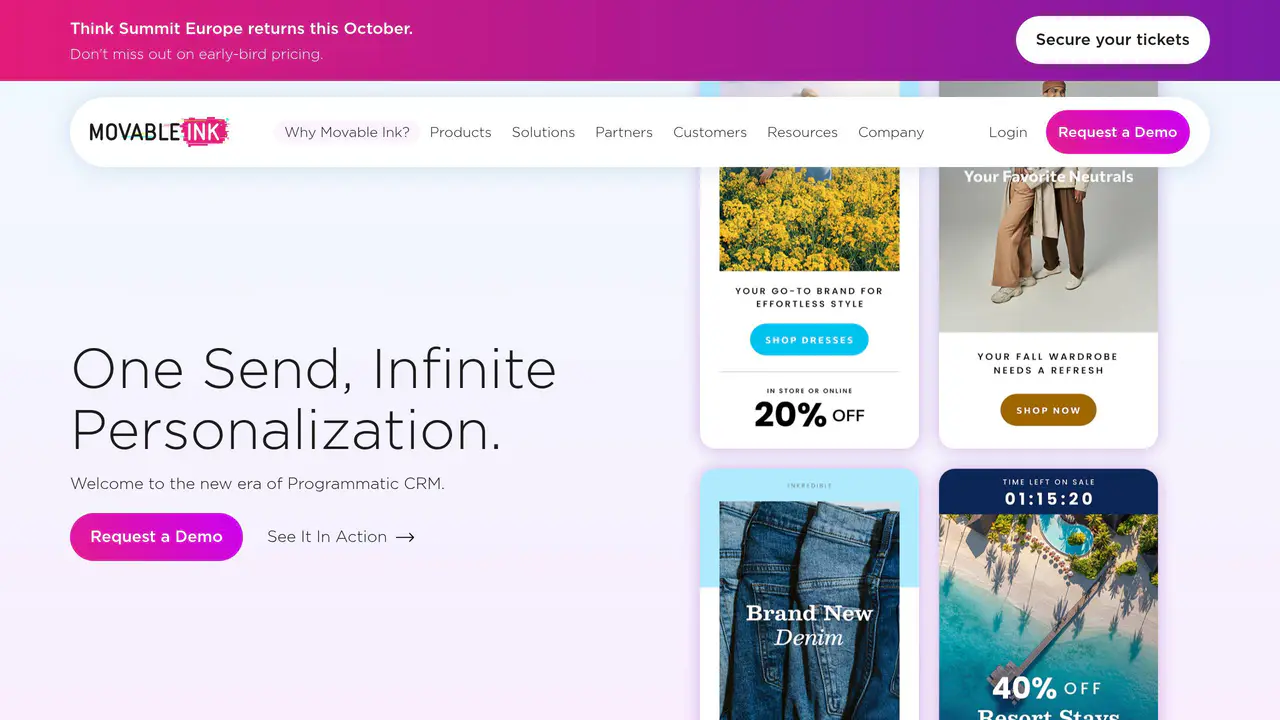 Homepage preview of Movable Ink, captured Jul 23, 2026