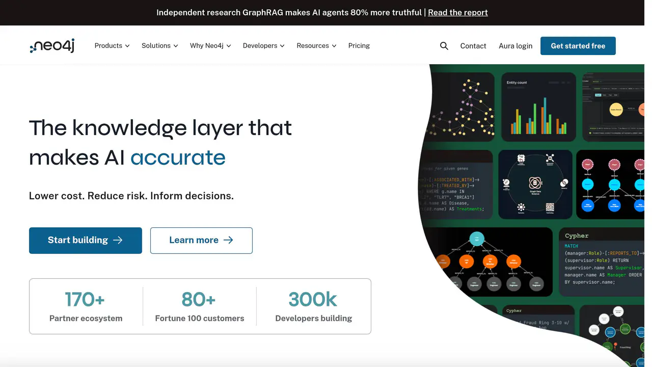 Homepage preview of Neo4j, captured Jul 26, 2026