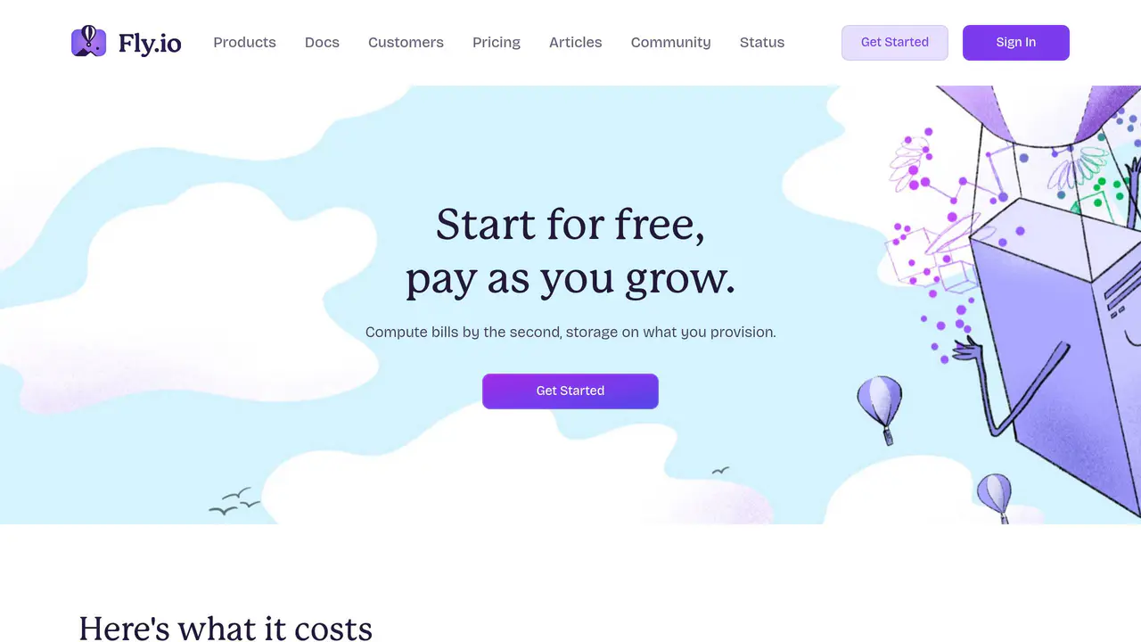 Pricing-page preview of Fly.io, captured Sep 10, 2026