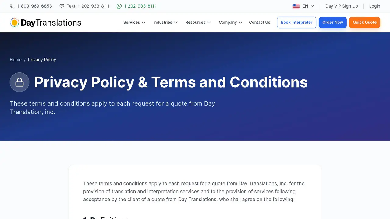 Pricing-page preview of Day Translations, captured Aug 16, 2026