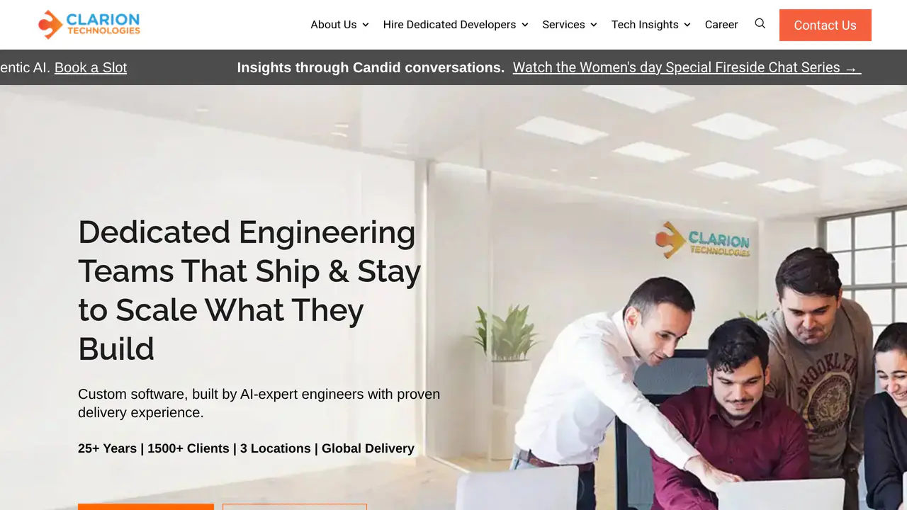 Homepage preview of Clarion Technologies, captured Aug 30, 2026