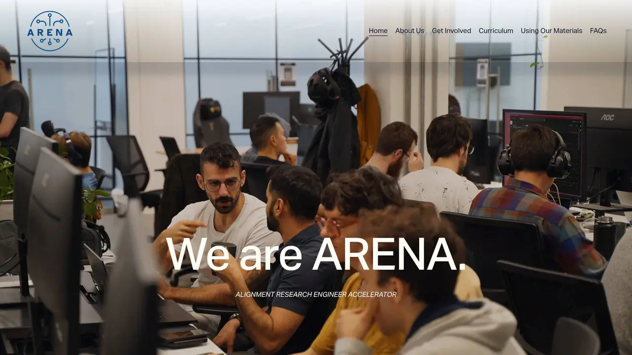 Homepage preview of ARENA, captured Jul 31, 2026