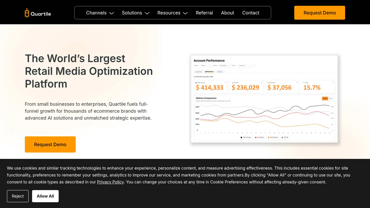 Homepage preview of Quartile, captured Jul 23, 2026