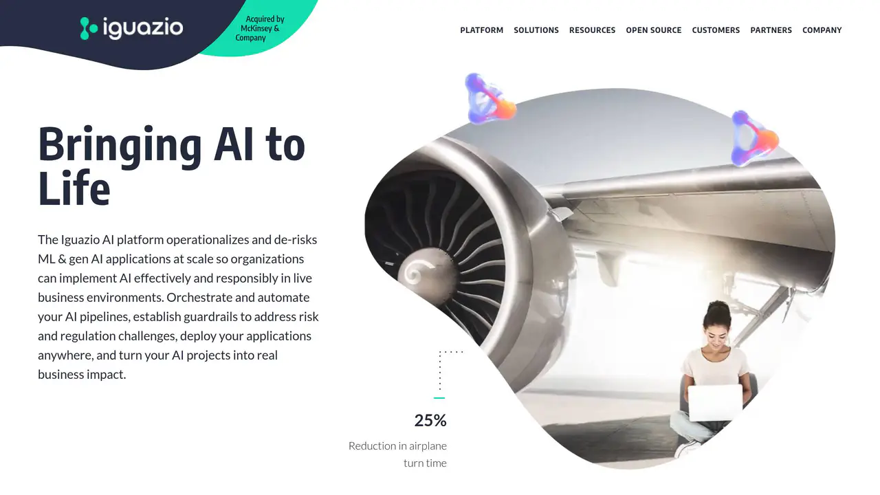 Homepage preview of Iguazio, captured Jul 27, 2026