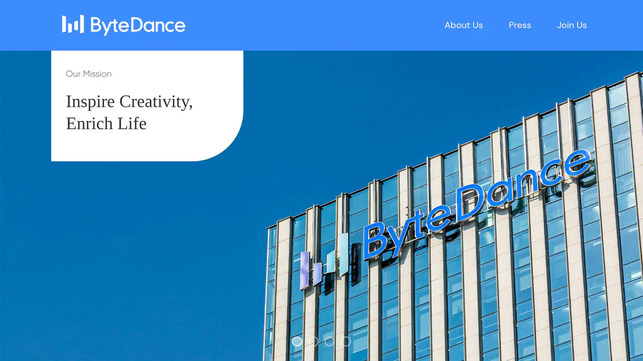 Homepage preview of ByteDance, captured Aug 1, 2026