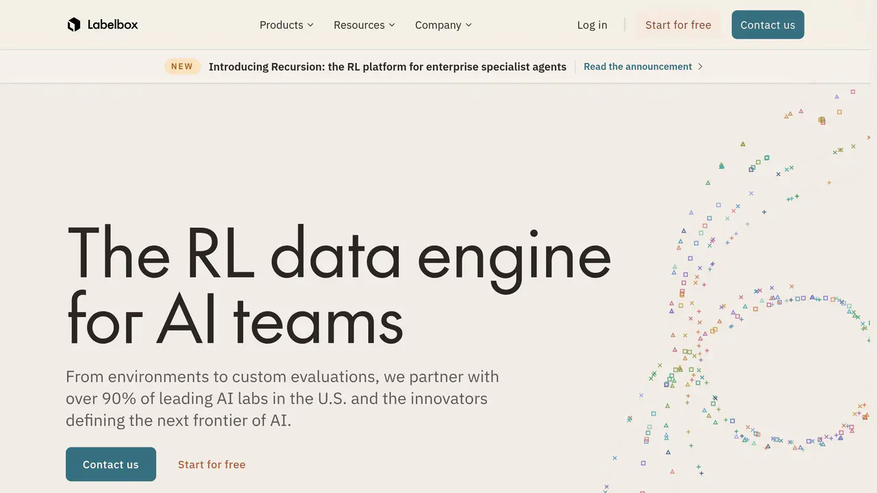 Homepage preview of Labelbox, captured Jul 23, 2026