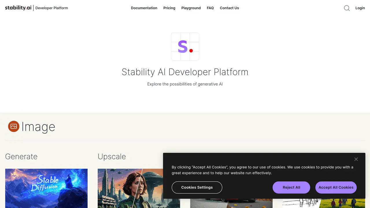 Homepage preview of Stability AI, captured Jul 23, 2026
