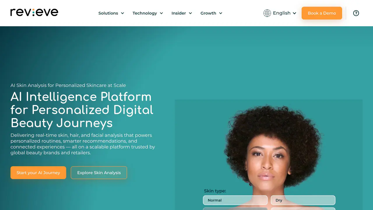 Homepage preview of Revieve, captured Jul 29, 2026