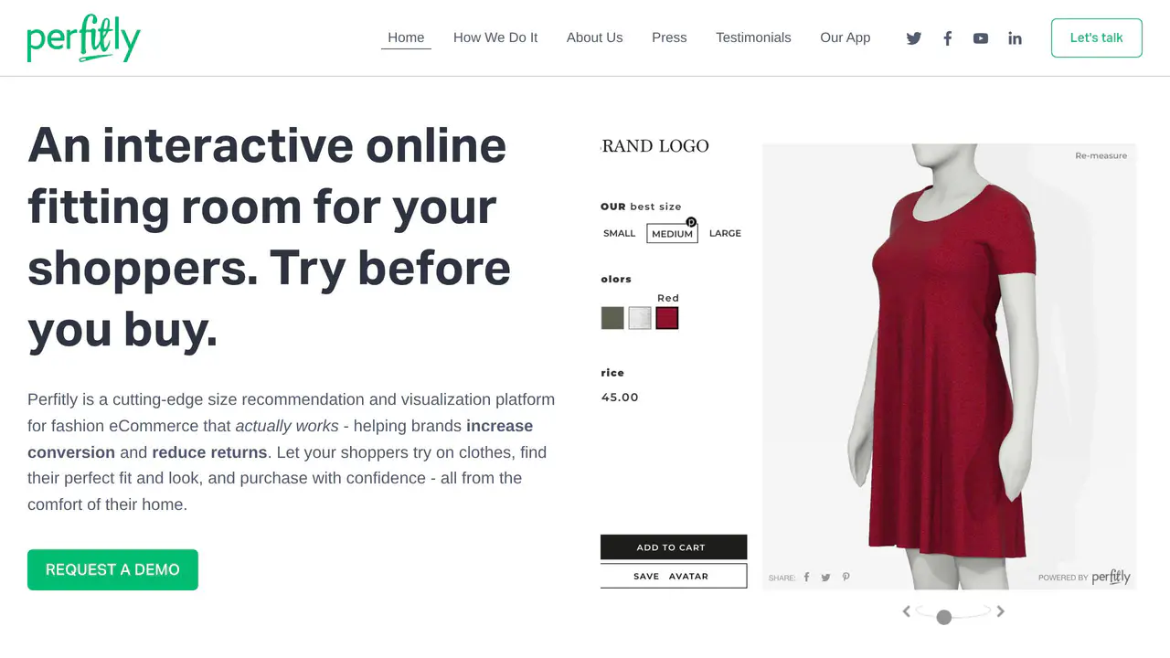Homepage preview of Perfitly, captured Aug 5, 2026