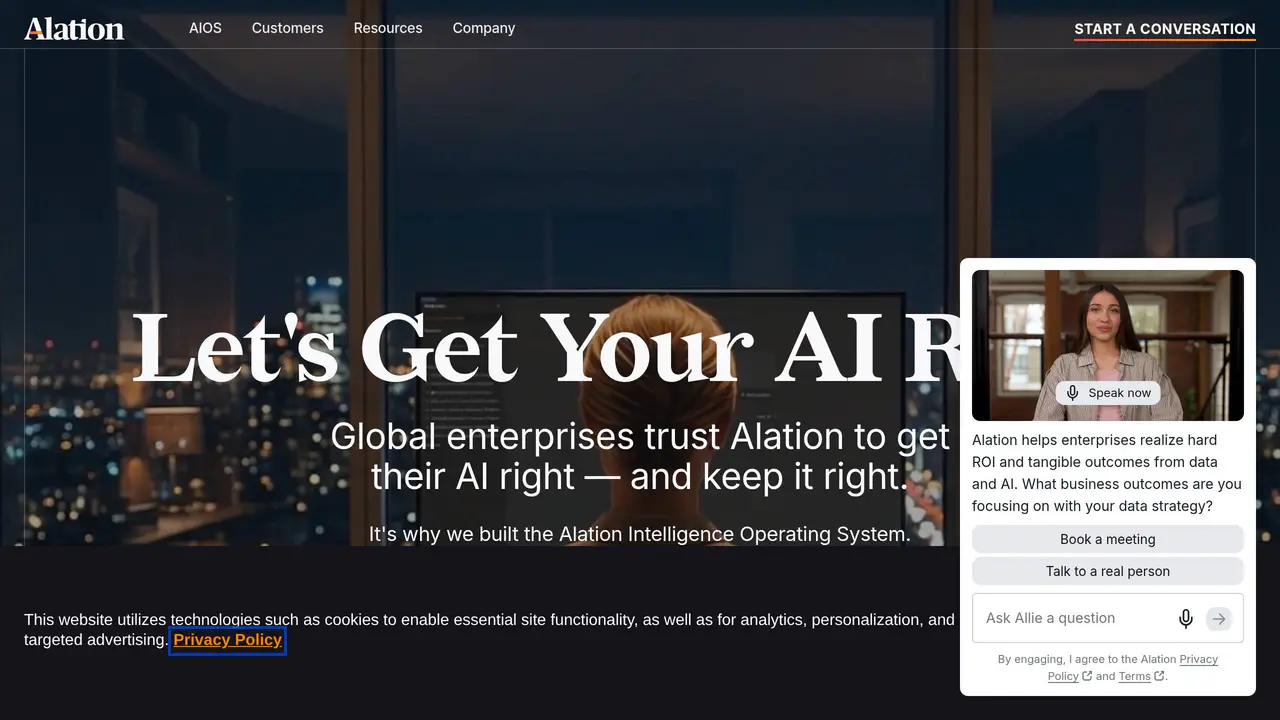 Homepage preview of Alation, captured Aug 29, 2026