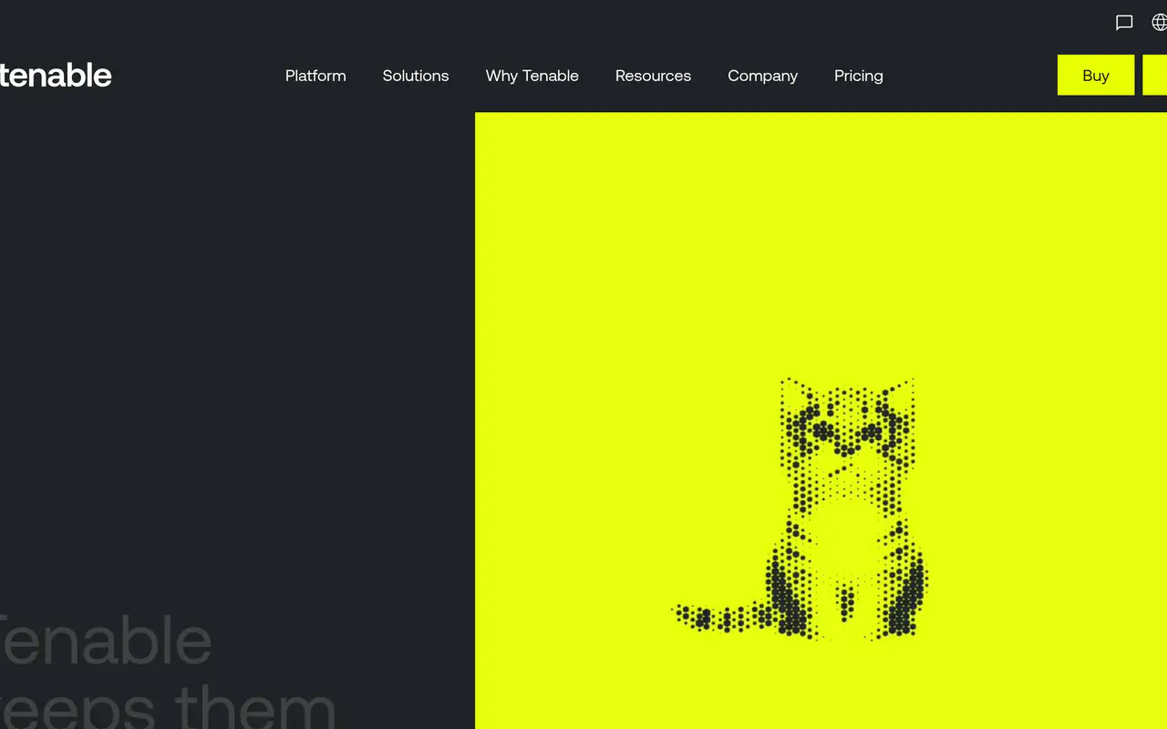 Homepage preview of Tenable AI, captured Jul 22, 2026