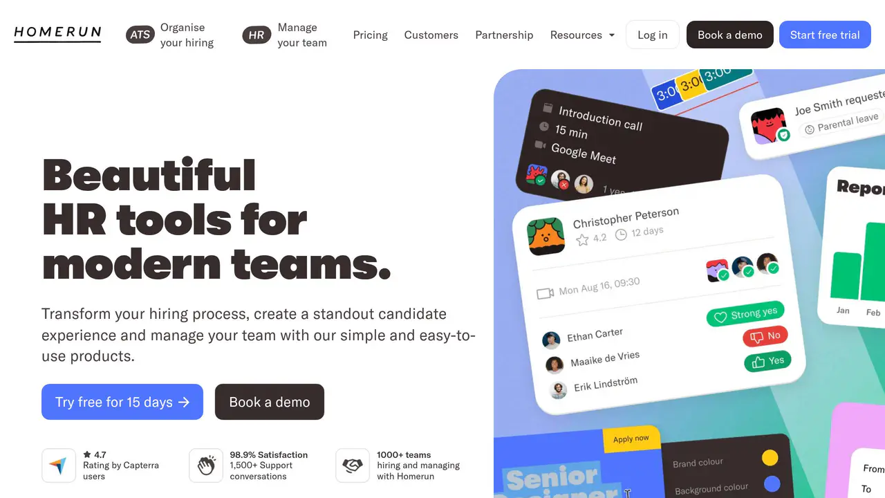 Homepage preview of Homerun, captured Jul 30, 2026