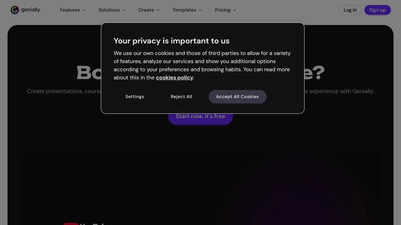 Homepage preview of Genially, captured Sep 28, 2026