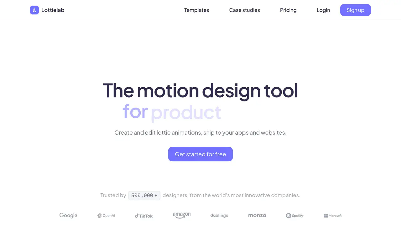 Homepage preview of Lottielab, captured Jul 28, 2026