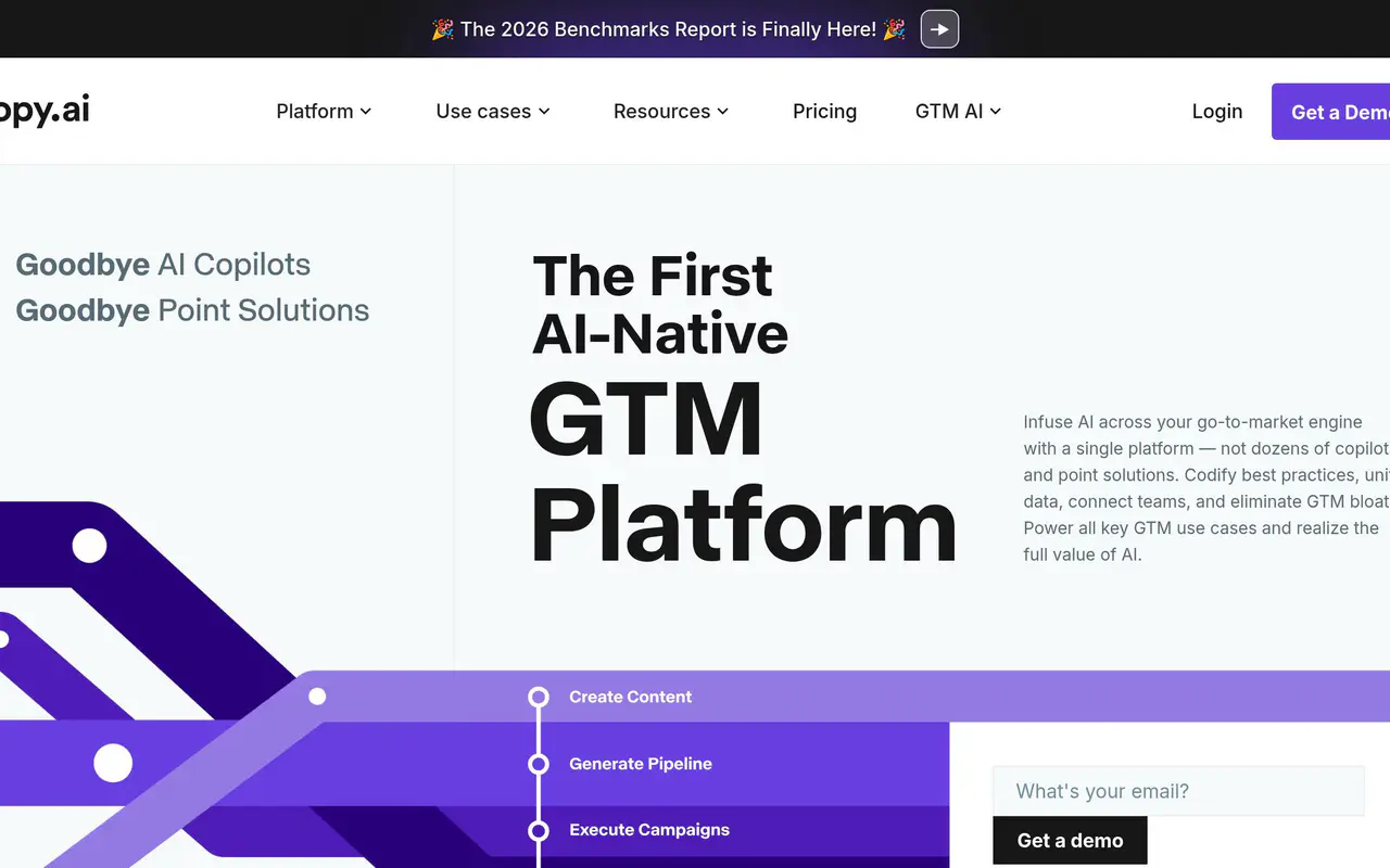 Homepage preview of Copy.ai, captured Jul 22, 2026