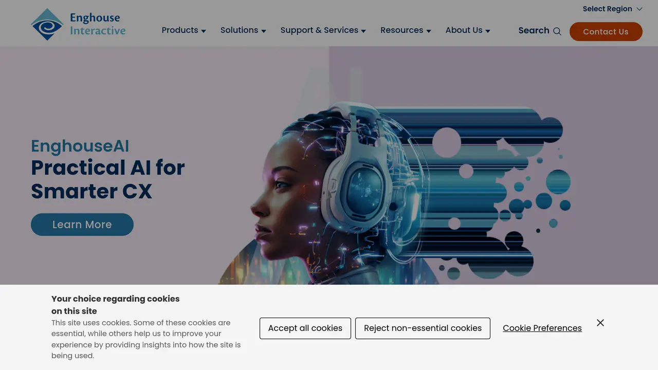 Homepage preview of Enghouse Interactive, captured Jul 24, 2026