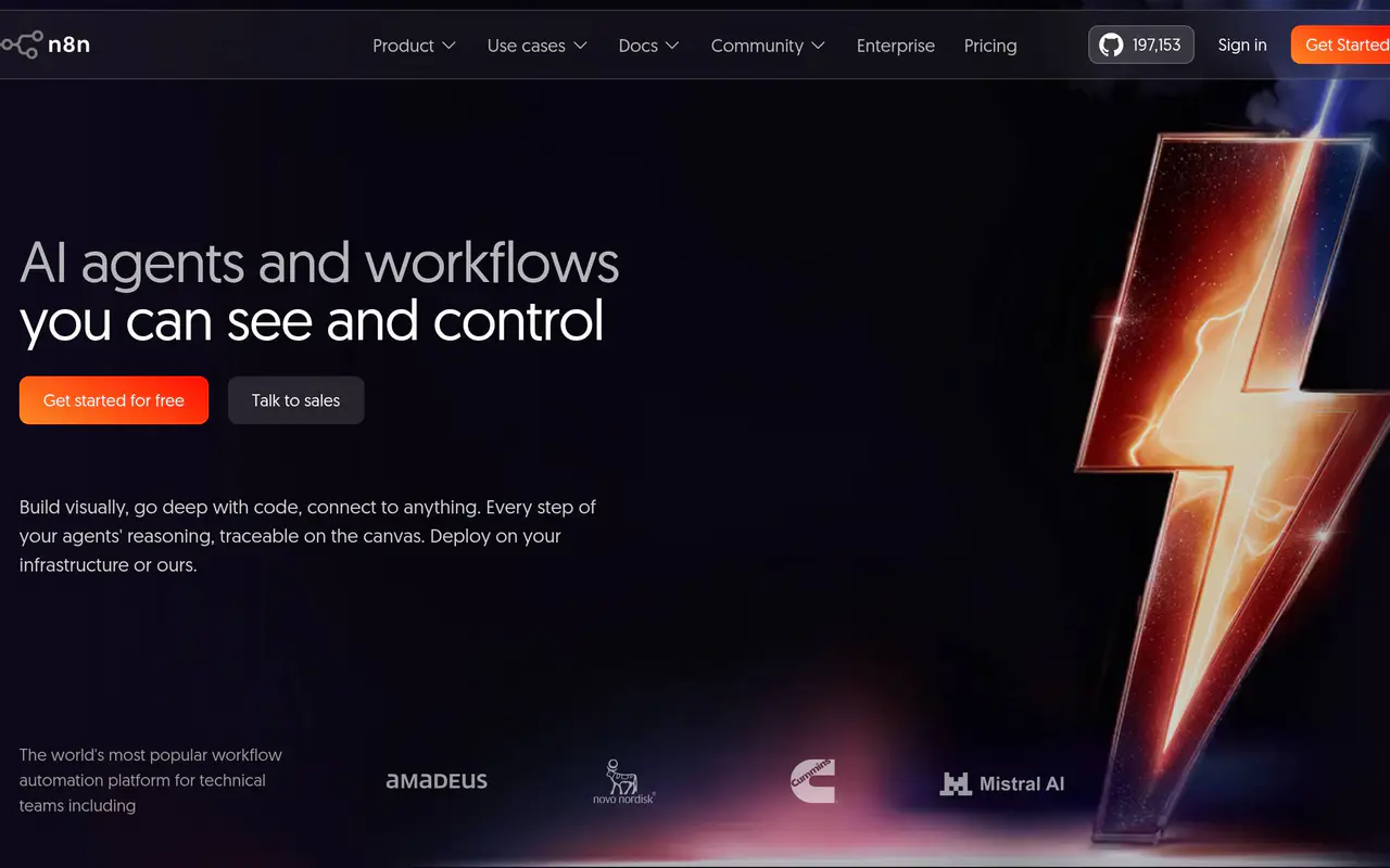 Homepage preview of n8n, captured Jul 21, 2026