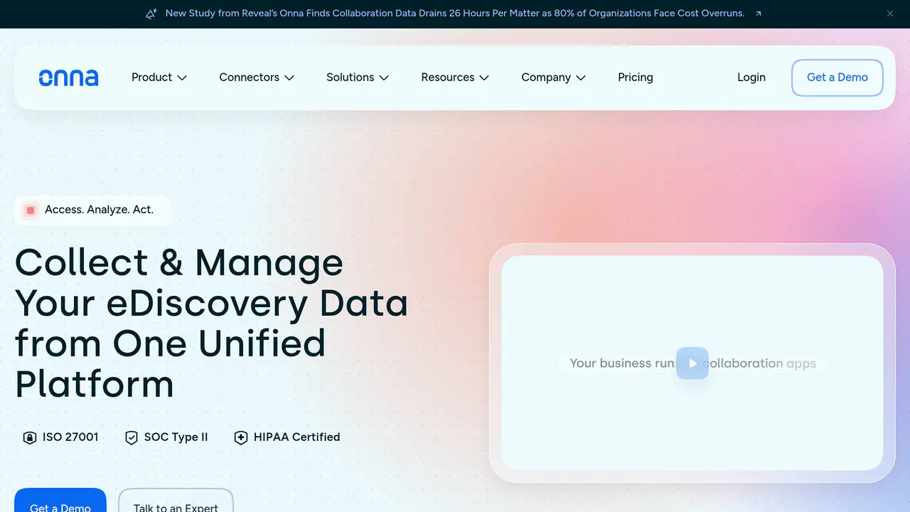 Homepage preview of Onna, captured Aug 1, 2026