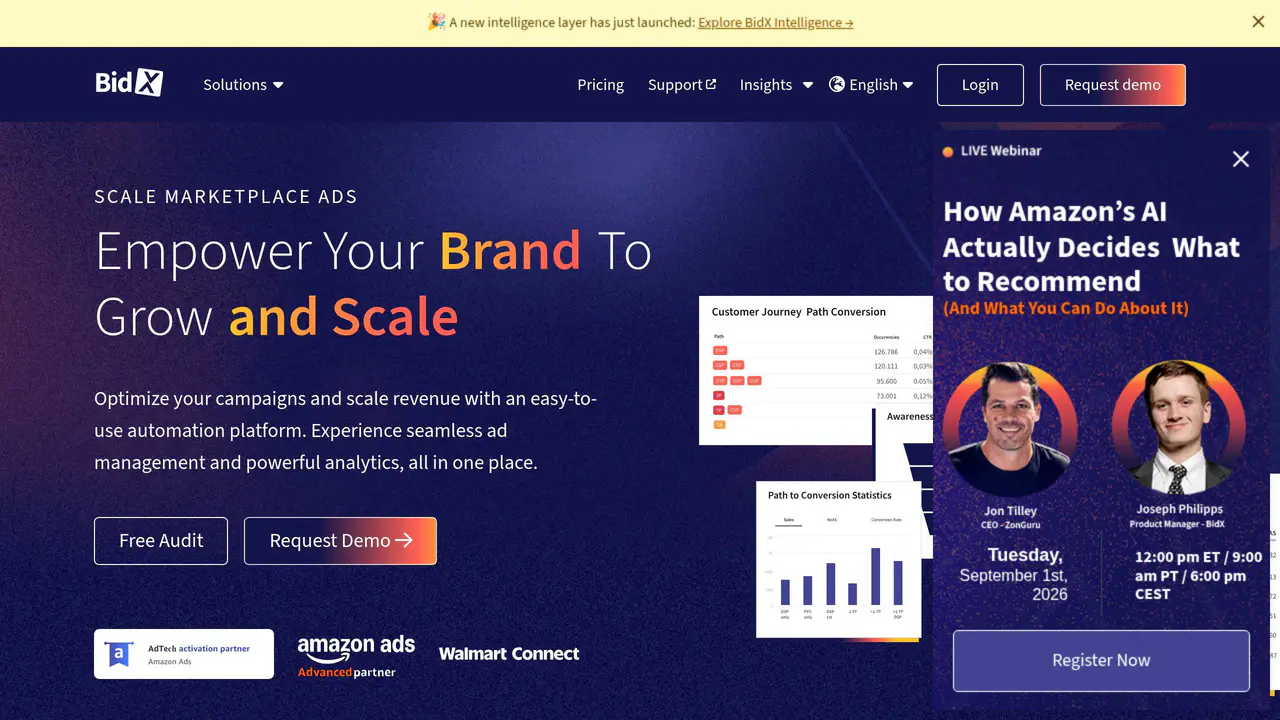 Homepage preview of BidX, captured Aug 30, 2026