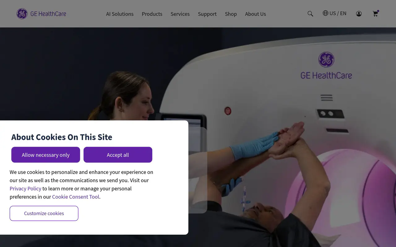 Homepage preview of Caption AI (GE HealthCare), captured Jul 21, 2026