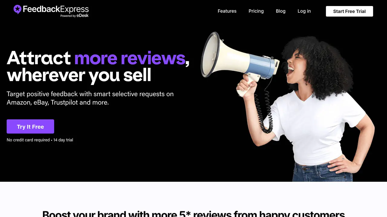 Homepage preview of FeedbackExpress, captured Jul 24, 2026