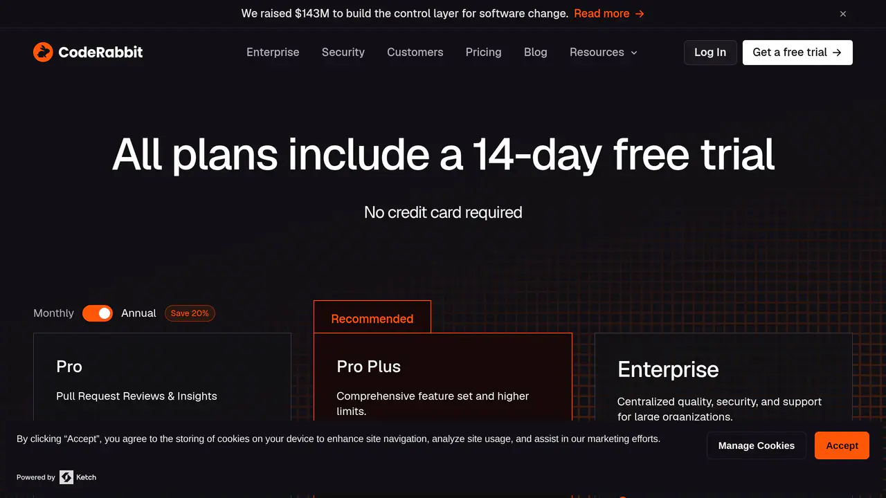 Pricing-page preview of CodeRabbit, captured Aug 17, 2026