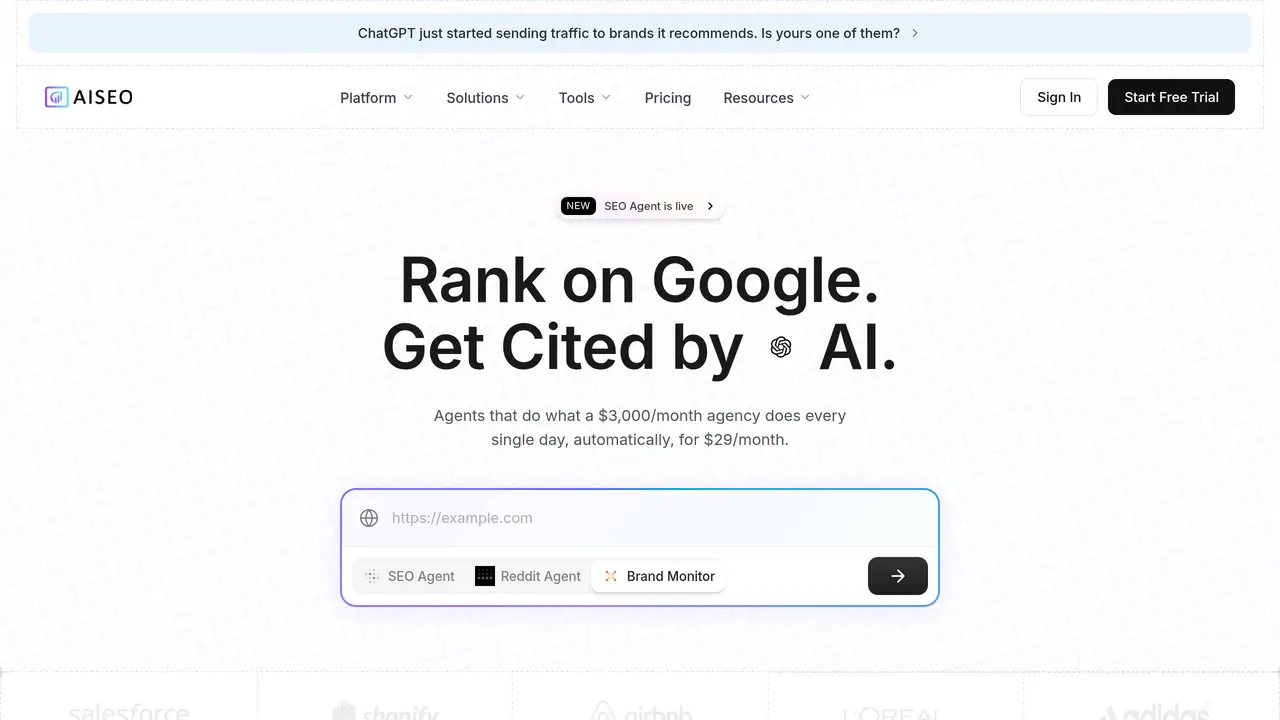 Homepage preview of AISEO, captured Aug 2, 2026