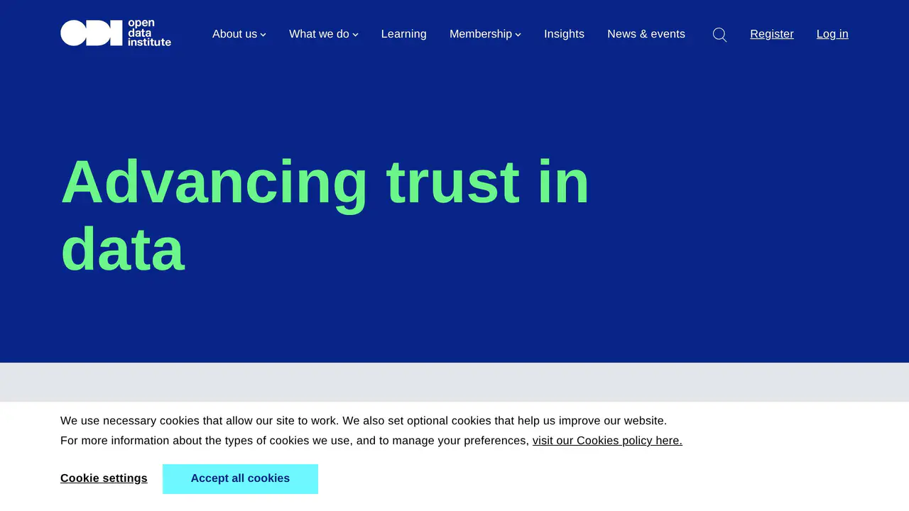 Homepage preview of Open Data Institute, captured Jul 23, 2026
