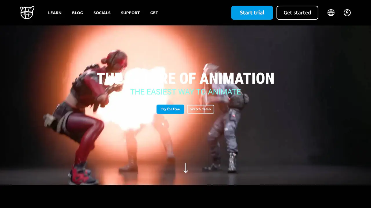 Homepage preview of Cascadeur, captured Aug 27, 2026
