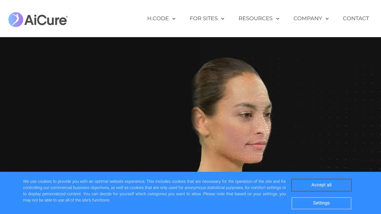 Homepage preview of AiCure, captured Aug 15, 2026