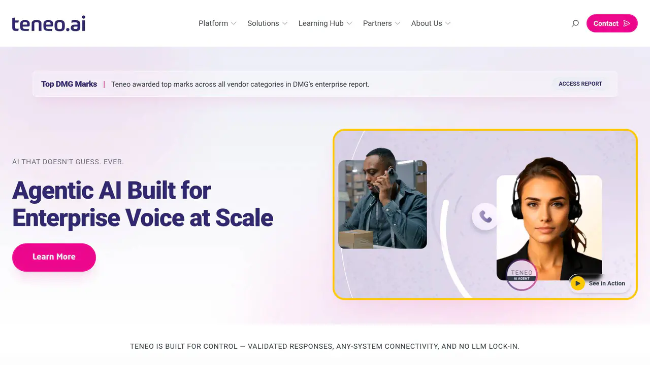 Homepage preview of Teneo, captured Jul 31, 2026
