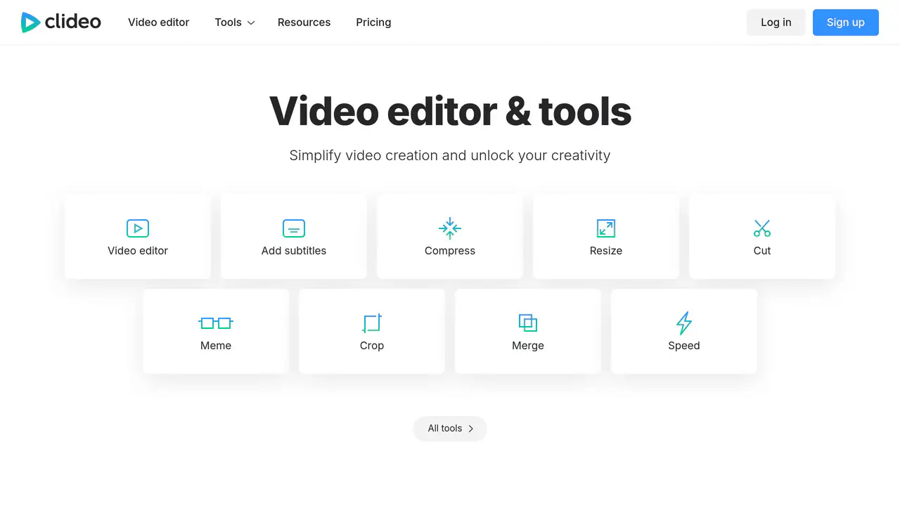 Homepage preview of Clideo, captured Aug 6, 2026