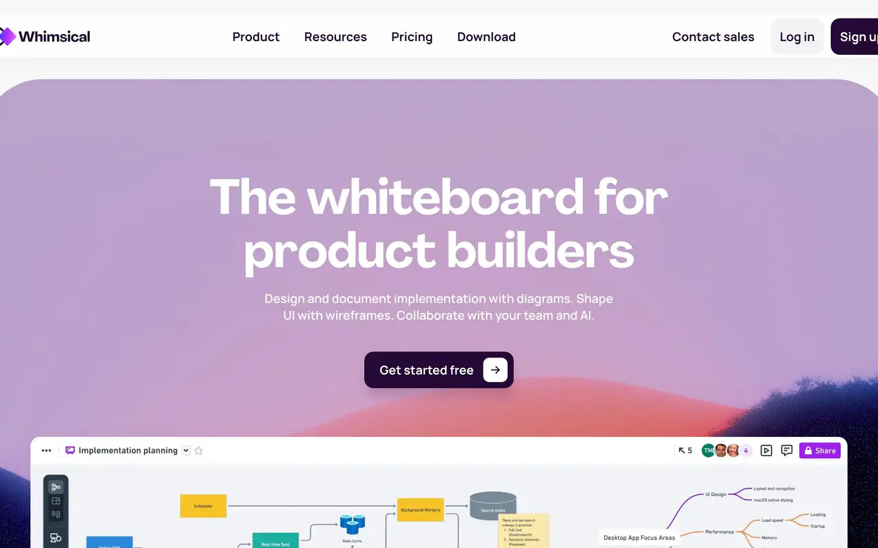 Homepage preview of Whimsical AI, captured Jul 22, 2026