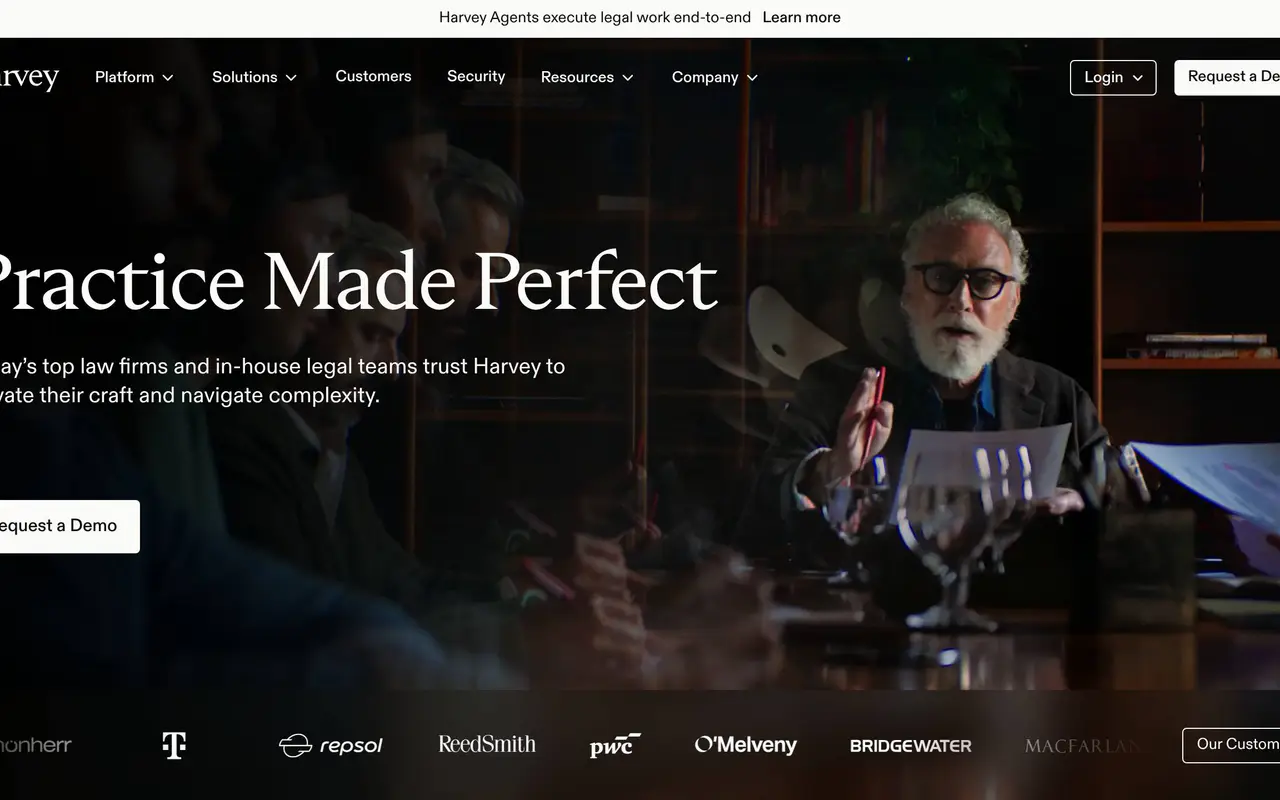 Homepage preview of Harvey, captured Jul 22, 2026