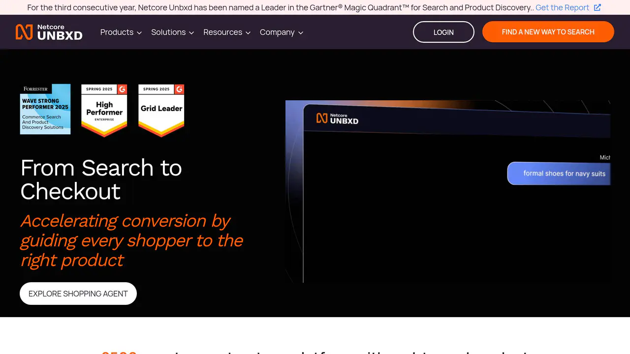 Homepage preview of Unbxd, captured Jul 28, 2026