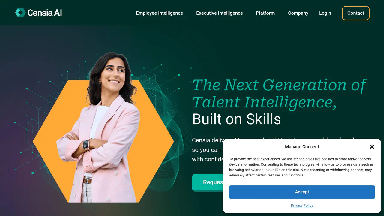 Homepage preview of Censia, captured Jul 24, 2026