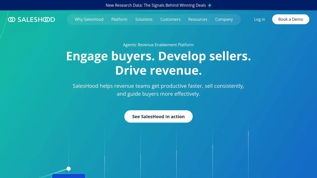 Homepage preview of SalesHood, captured Jul 23, 2026
