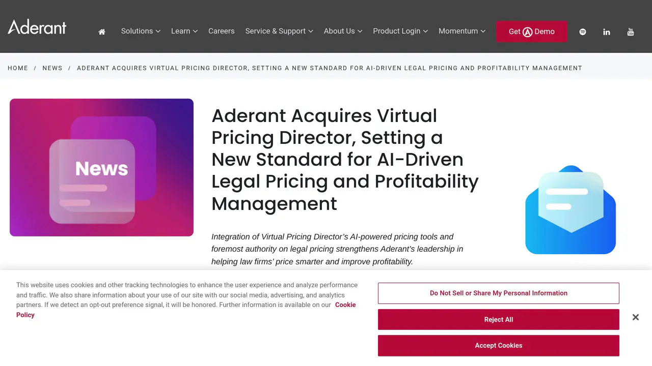 Pricing-page preview of Aderant, captured Aug 23, 2026