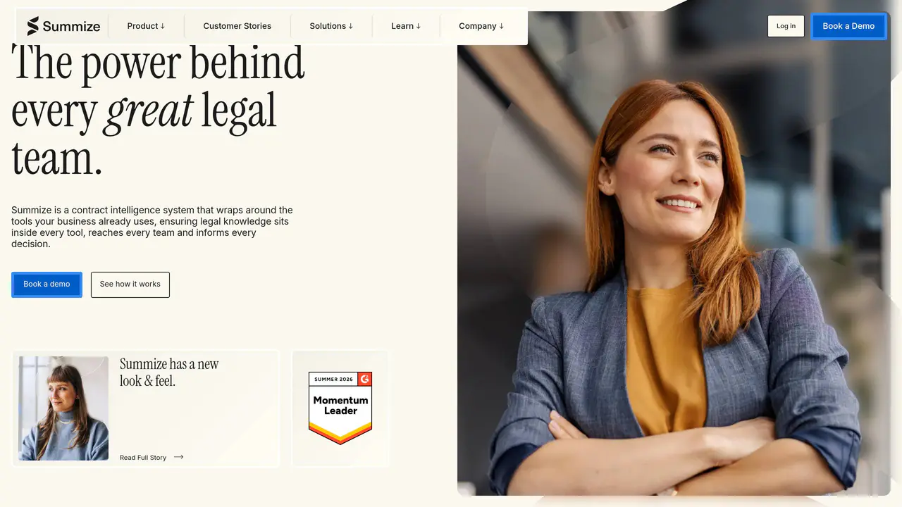 Homepage preview of Summize, captured Aug 20, 2026