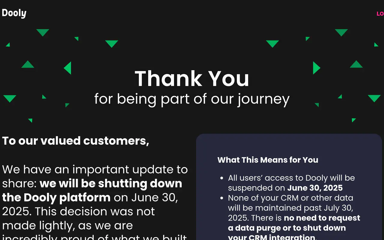 Homepage preview of Dooly, captured Jul 22, 2026