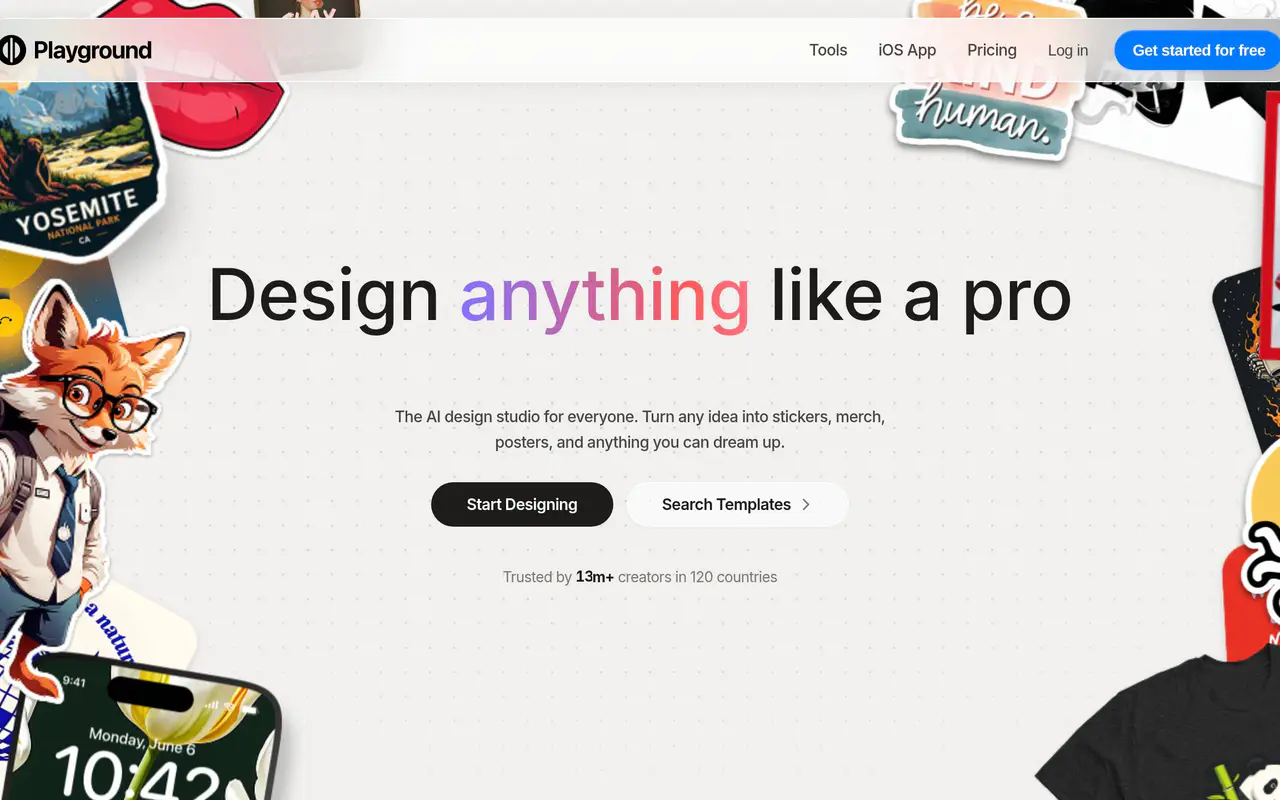 Homepage preview of Playground AI, captured Jul 21, 2026