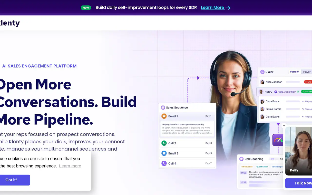 Homepage preview of Klenty, captured Jul 22, 2026