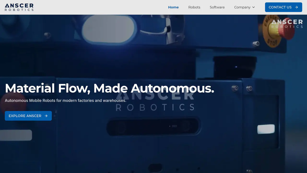 Homepage preview of ANSCER Robotics, captured Aug 30, 2026
