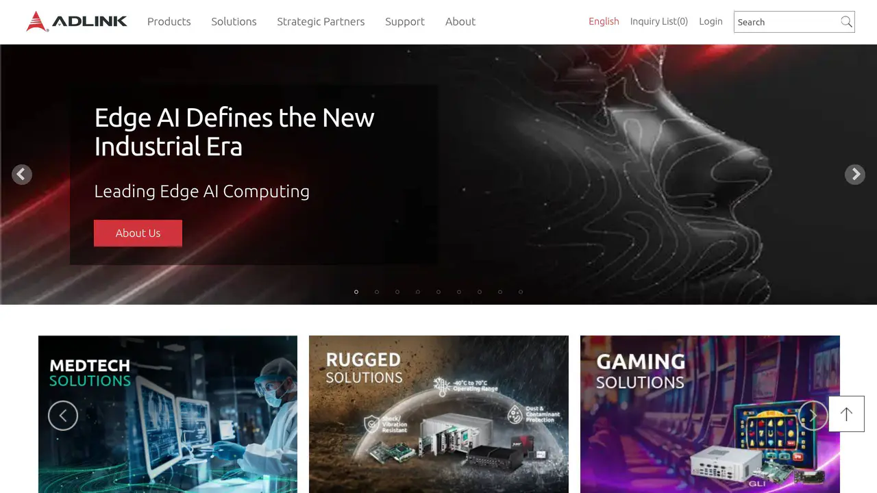 Homepage preview of ADLINK Technology, captured Sep 6, 2026