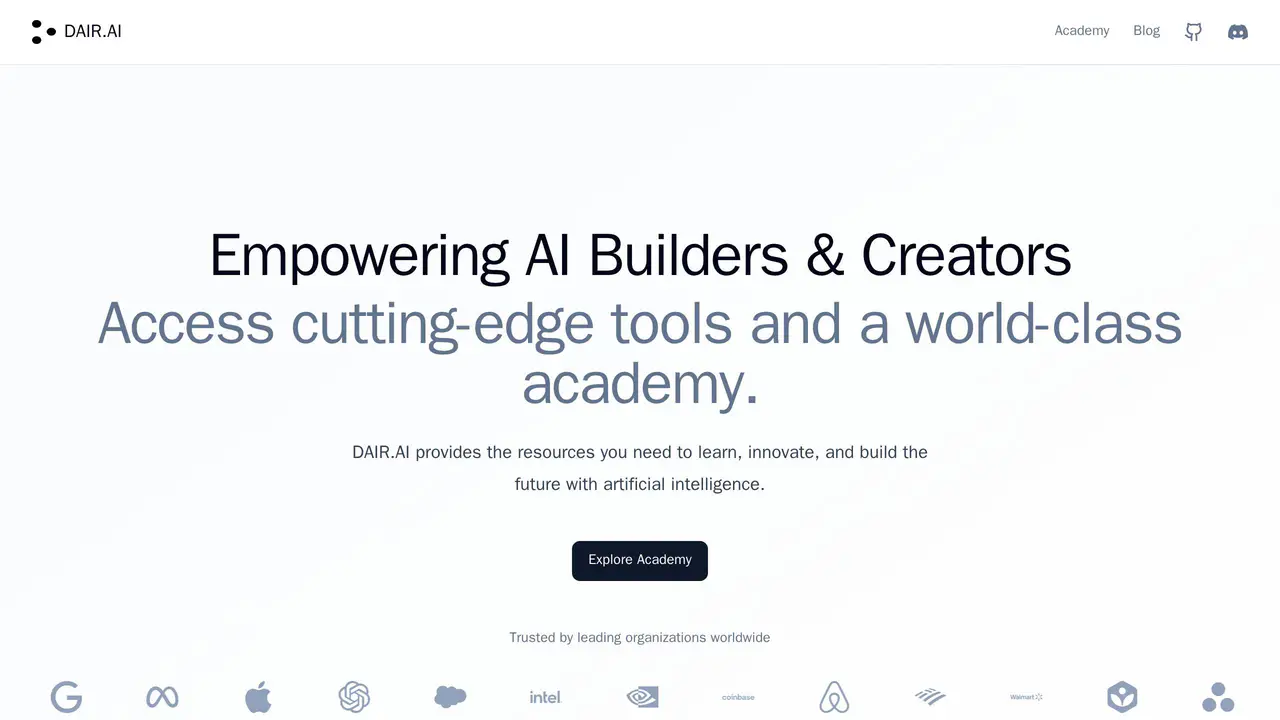 Homepage preview of DAIR.AI, captured Jul 30, 2026