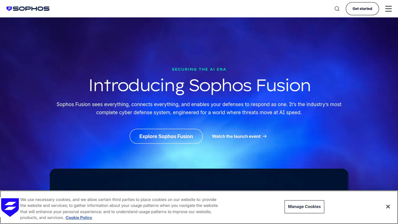 Homepage preview of Sophos AI, captured Aug 31, 2026